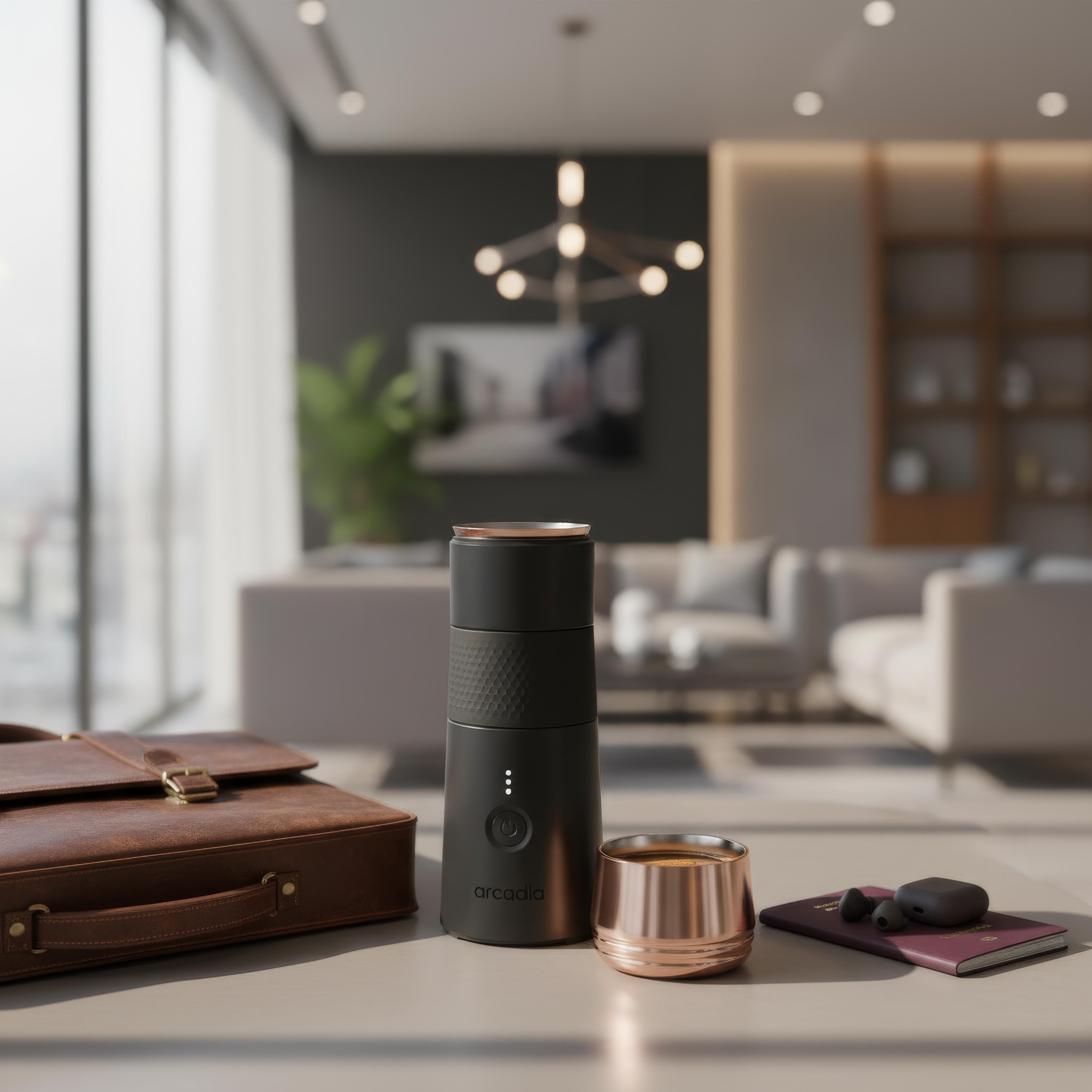 Arcadia Go Rechargeable Portable Turkish Coffee Maker, Black