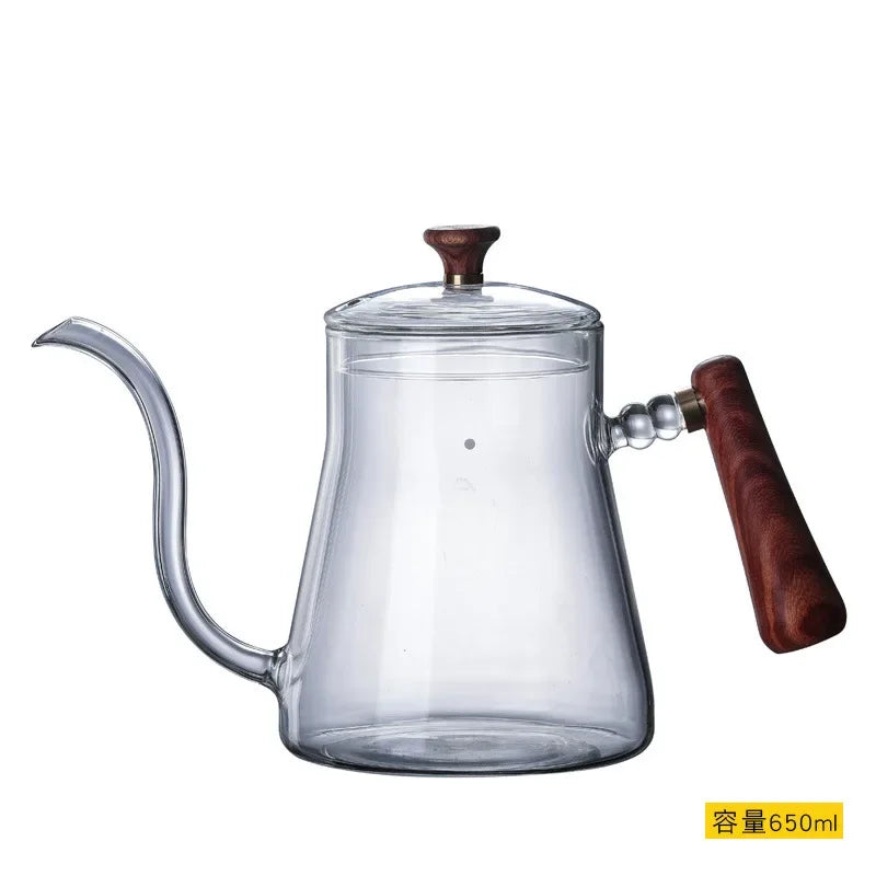 DecorBites™ Glass Coffee Pot Hand Drip Kettle Accessories