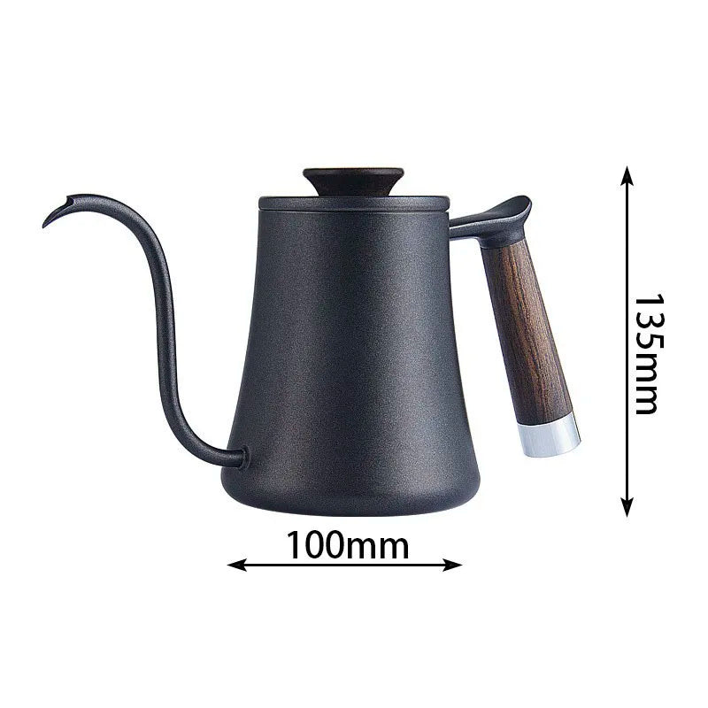 DecorBites™ Gooseneck Pour Over Kettle with Wooden Handle - Coffee Accessories